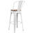 Margherite Modern Bistro Metal Dining Stool with Curved Vertical Slat Back and Wood Seat-502311465-492327322