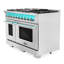 Cosmo 48 po. Collection Vista de 6,6 pi³ Cuisinière à gaz double four, 8 brûleurs, panneau DEL, grilles en fonte, acier inoxydable