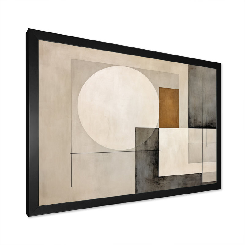 Convergence harmonique beige et brun - impression, Cadre photo noir, H 24 po x l 32 po x P 1 po