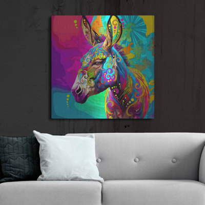 Art mural luxueux en métal «Donk» par Dean Russo, 24 po x 24 po