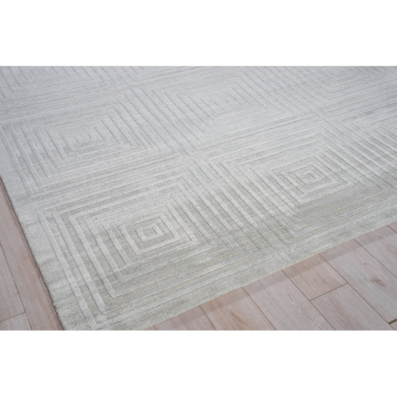 Castelli Geometric Area Rug in Light Silver, Rectangle 10' x 14', Light Silver