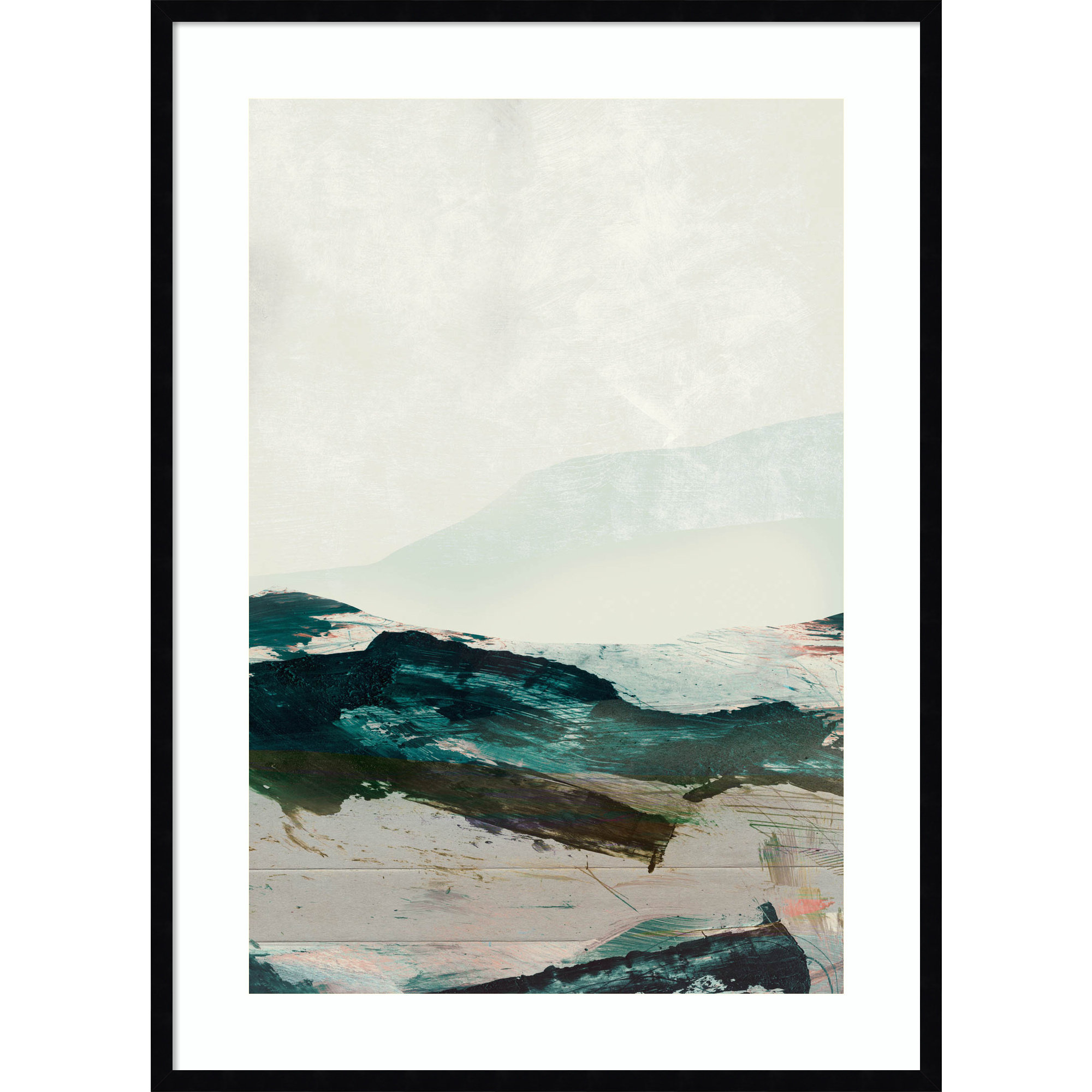 Mountains No 2 by Dan Hobday Wood Framed Wall Art Print, Black Framed, 41" H x 30" W