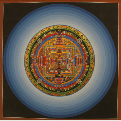 Life Chakra Mandala With Halo (Brocadeless Thangka)