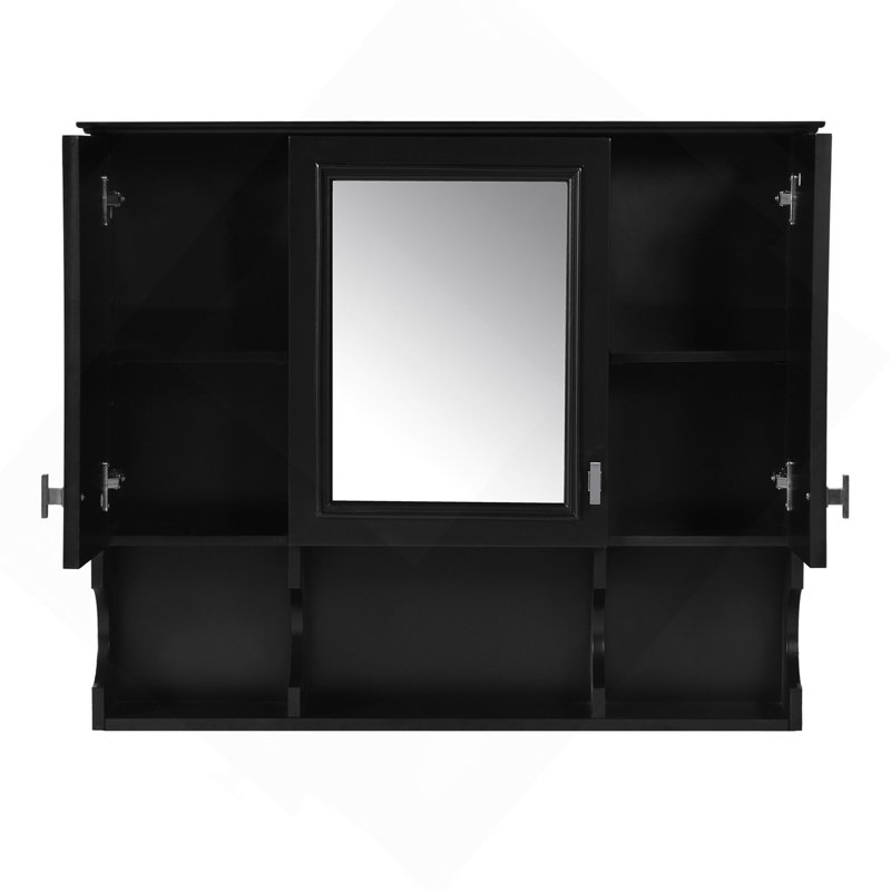 Armoire à pharmacie murale 35 po x 28 po, armoire de salle de bain moderne avec miroir, armoire à miroir avec tablettes ouvertes