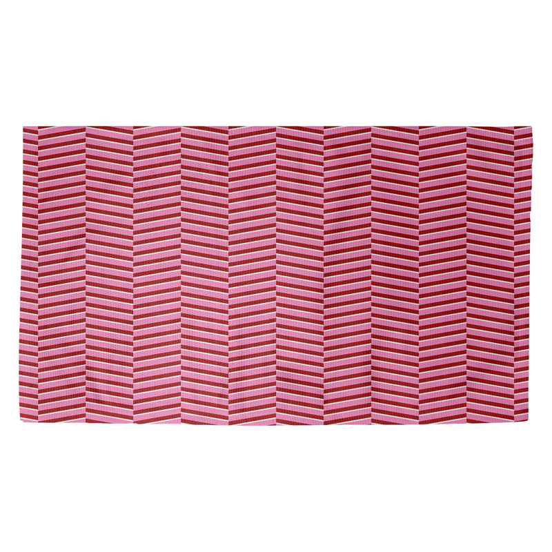 Tapis rose/rouge fait main, Rectangle 3 pi x 5 pi