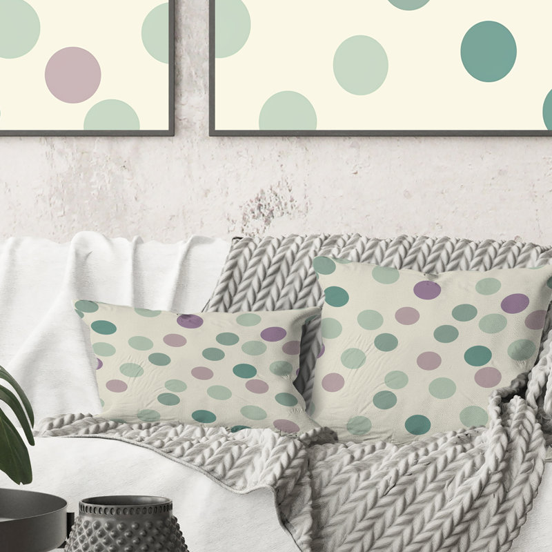 Coussin lombaire vert et mauve