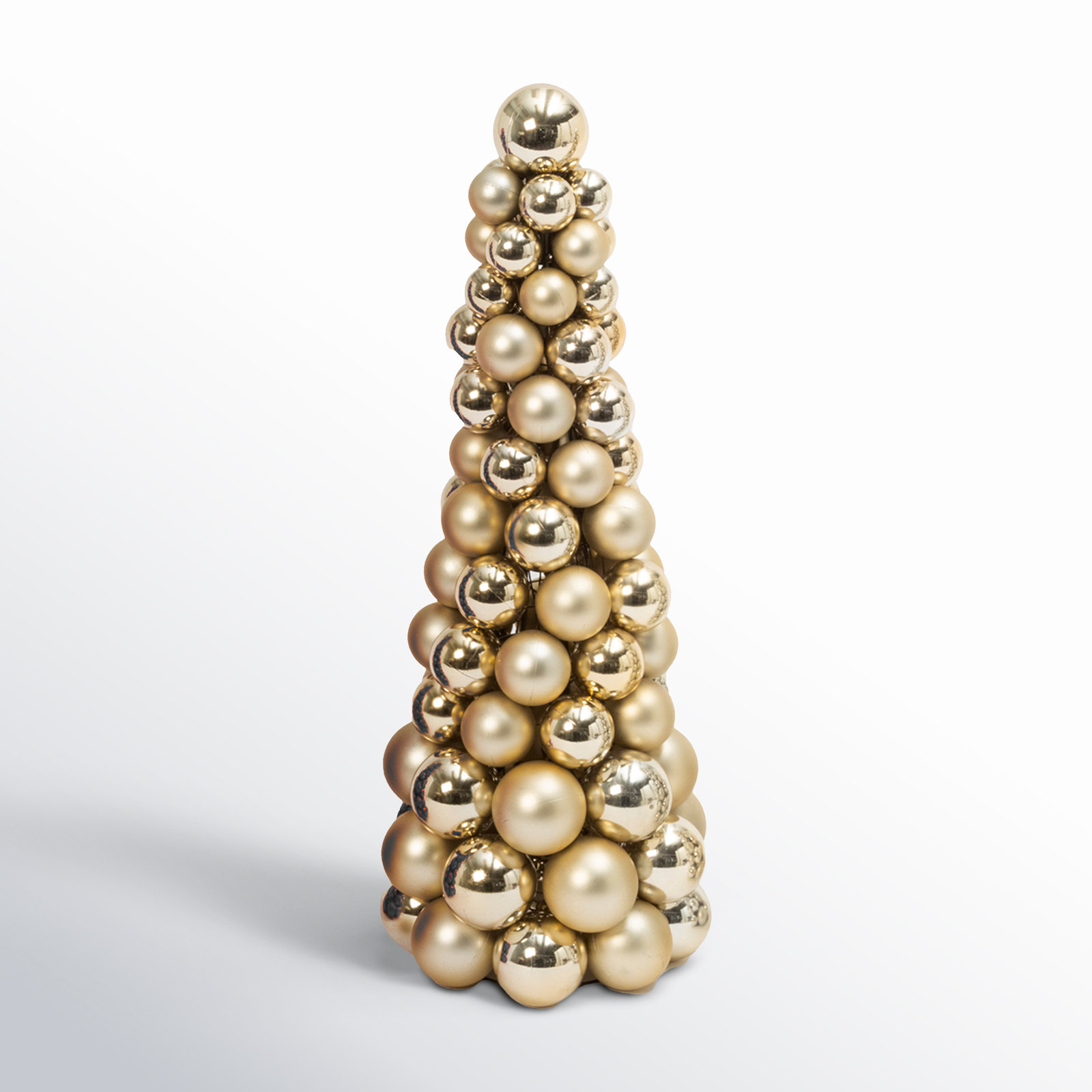 The Holiday Aisle® 18 In H Gold Ornament Cone Tree & Reviews | Wayfair