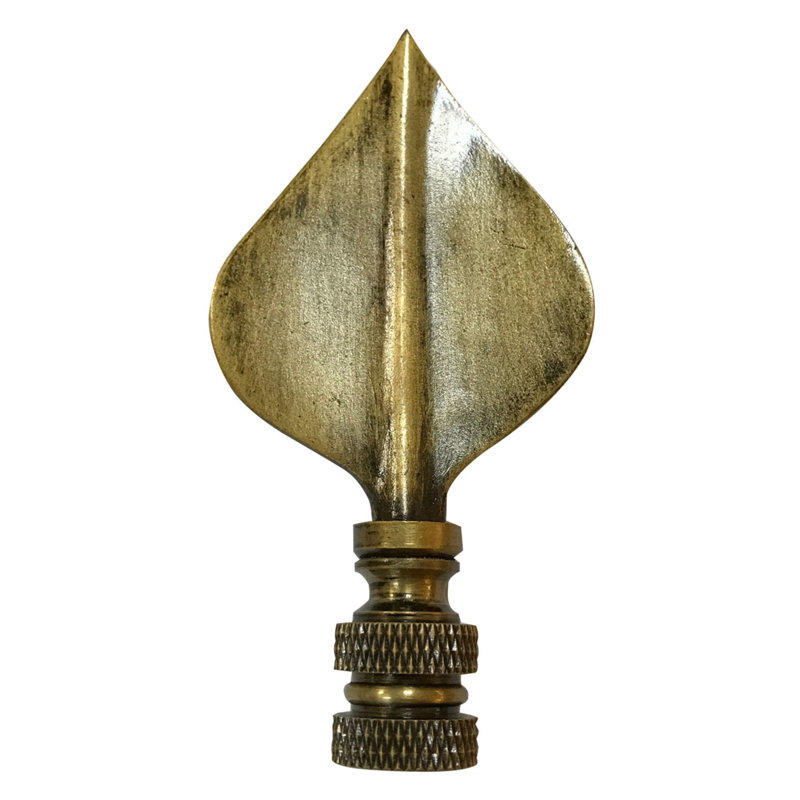 Faîteau lampe à feuille pique, Laiton antique