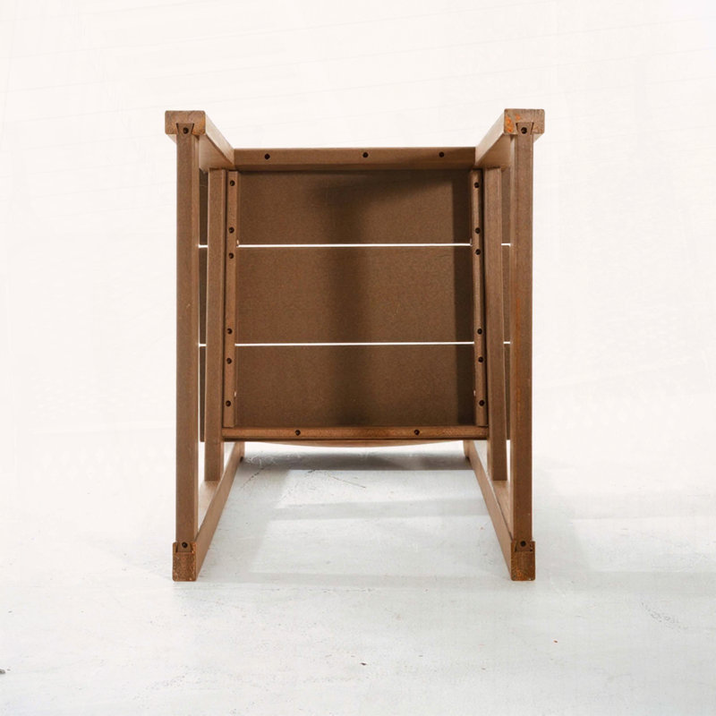 2-Pack Armless Outdoor Chairs: Durable HDPE from Recycled Plastic with Customizable Colors, Brown