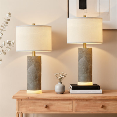23.25" Distressed Gray Table Lamp LED Integrated