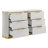 Eward 6-Drawer Dresser in White and Gold