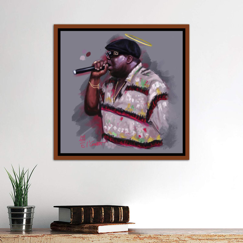 «Biggie» par El'cesart - impression, H 18 po x l 18 po x 1,5 po, Cadre bois classique