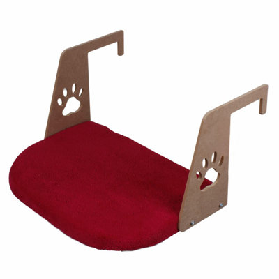 Lit confortable pour chat avec tissu 100% Welsoft, fuchsia, 20,5 po x 13,8 po x 4,0 po | Base en panneau de fibres à densité moyenne durable (épaisseur: 0,3 po) et éponge douce (0,6 po) | Idéal pour les chats et les petits animaux de compagnie, conception élégante et confortable