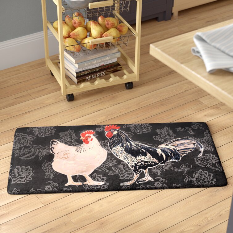 Black Rooster Dish Drying Mat