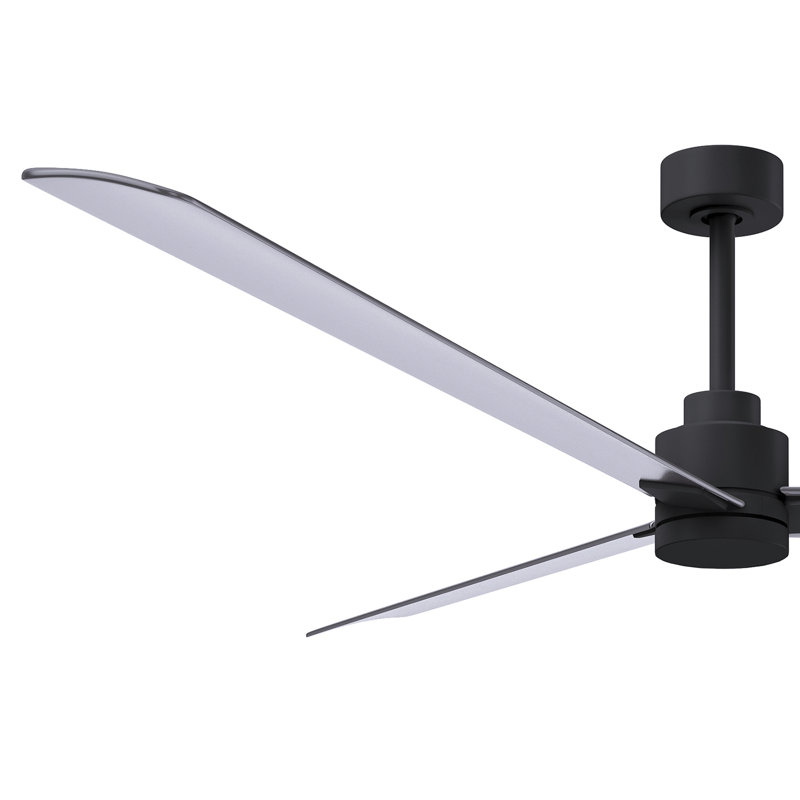 Ventilateur de plafond Alessandra 72, Noir mat, Nickel brossé