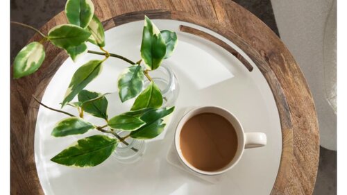 Wood & Enamel Serving Tray Large - Tampa Bay Interiors