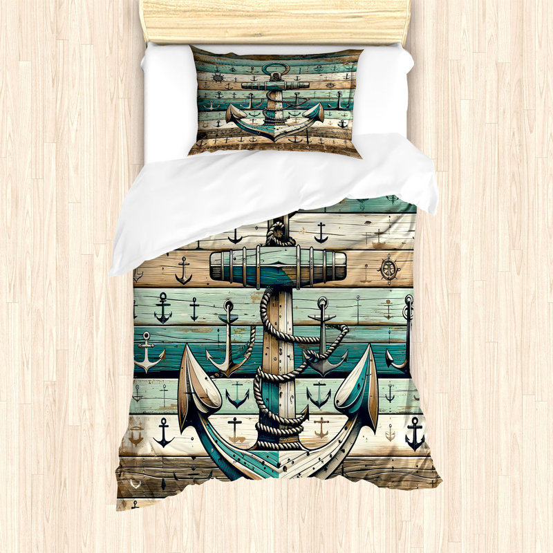 Nautical Duvet Cover, Twin Duvet Cover + 1 Standard Shams