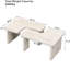 Table basse de salle à manger en forme de L, blanche, 123 x 58,5 cm et 90 x 80 cm détachables, style bois, dimensions en L, idéale pour les repas en plein air ou le jardin, facile d'entretien.