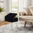 17.3" Faux Fur Vanity Stool with Storage, Metal Legs Dressing Bench for Bedroom-1270755162