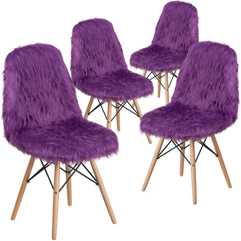 Chaise d'appoint Shaggy Dog, Mauve
