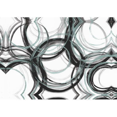 Abstract Circles with Mint - Painting Print