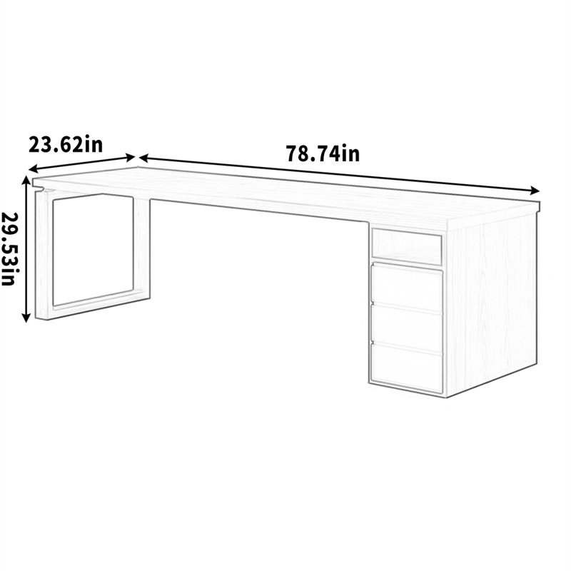Pieds de rangement flottants en pin massif, H 29,53 po x l 78,74 po x P 23,62 po