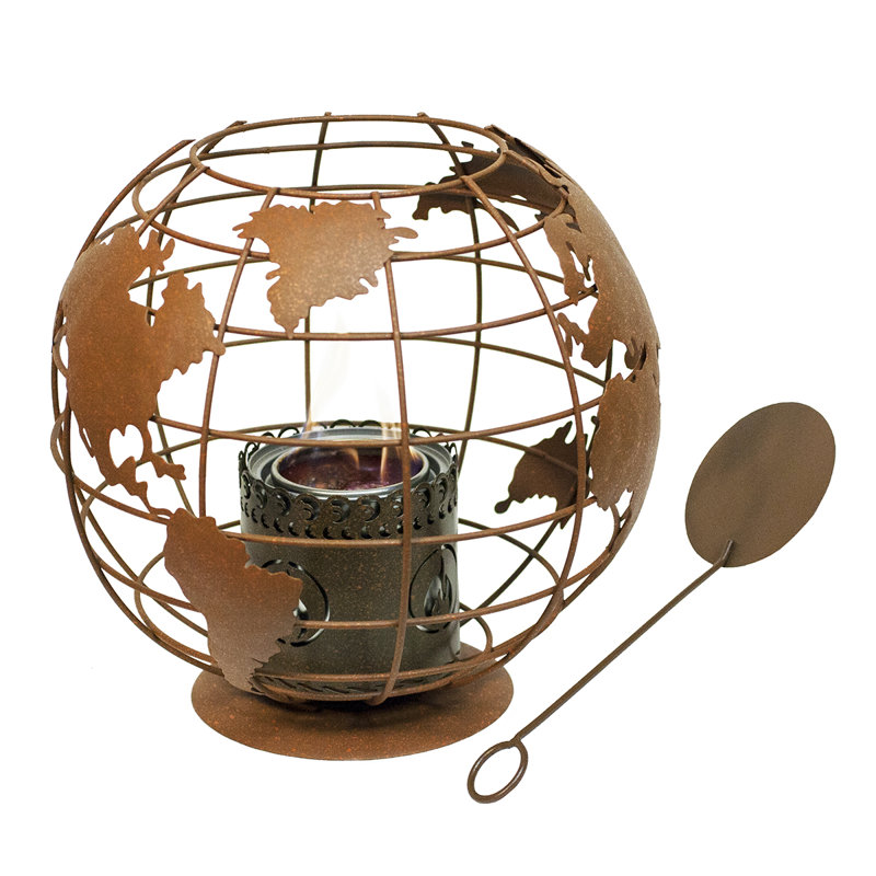 EchoFlame Metal Ethanol Outdoor Tabletop Fireplace, Rust