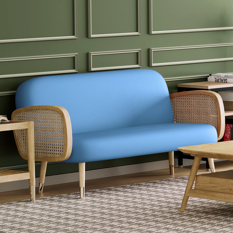 Housse pour canapé-lit réversible en tissu de polyester réversible avec fermeture à glissière 3 côtés, Grand, Bleu clair