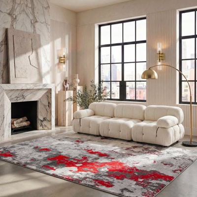 Tapis rouge / gris Brisson