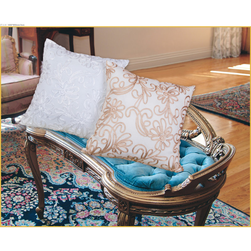 Chantilly Lace Floral Pillow Cover, Gold
