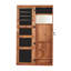 Armoire-penderie pour armoire à bijoux en bois massif avec miroir pleine longueur, 47,5 x 14,3 po, verrouillable au mur avec lumière DEL-98943472