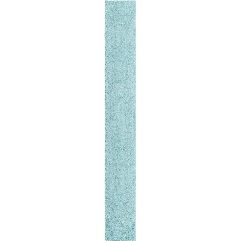 Tapis turquoise Destiney, Tapis de couloir 2 pi 6 po x 10 pi