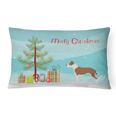  Coussin intérieur / extérieur Pit Bull Terrier Christmas