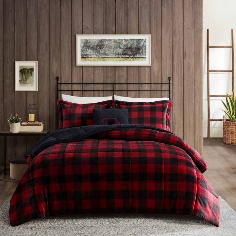 Édredon douillet et confortable avec décor, Noir