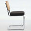 Ensemble de 2 chaises de salle à manger de style Mid-Century moderne en velours avec dossier en canne naturelle et base chromée, confortable et élégant-134682471