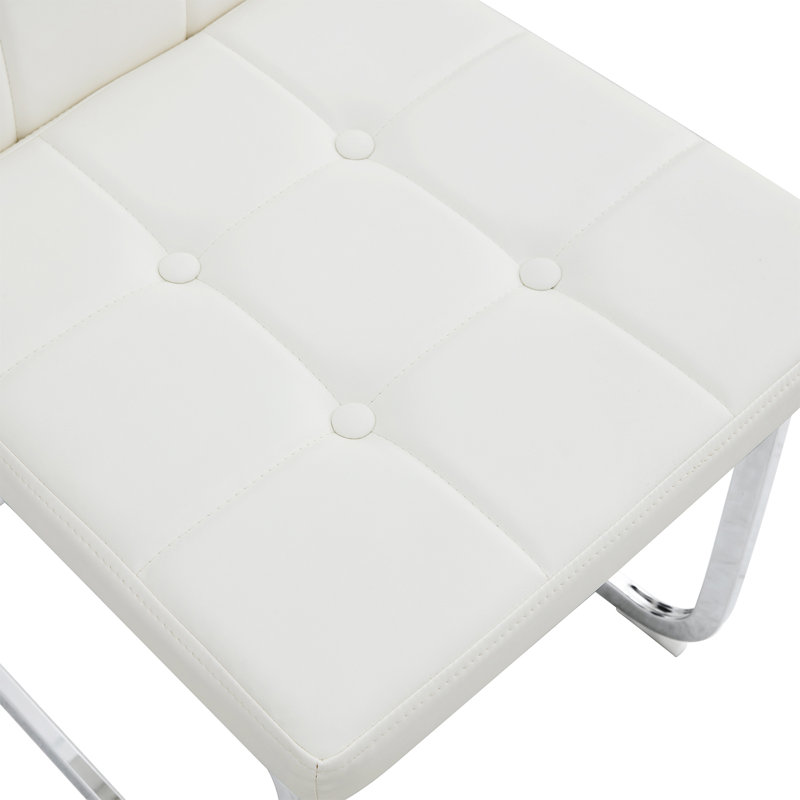 Chaise d'appoint l 18 po Darcel, Similicuir blanc