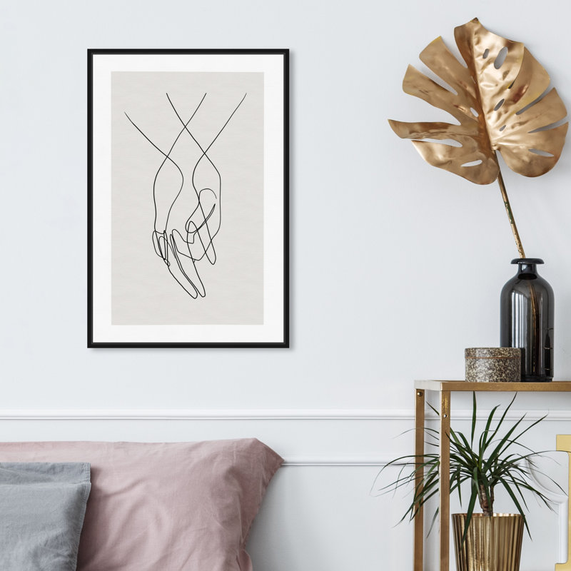 " Hands ", 24" H x 16" W , Black Framed Canvas