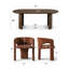 Ensemble de table de salle à manger 7 pièces pour 6 personnes avec accoudoirs en chenille-131644422