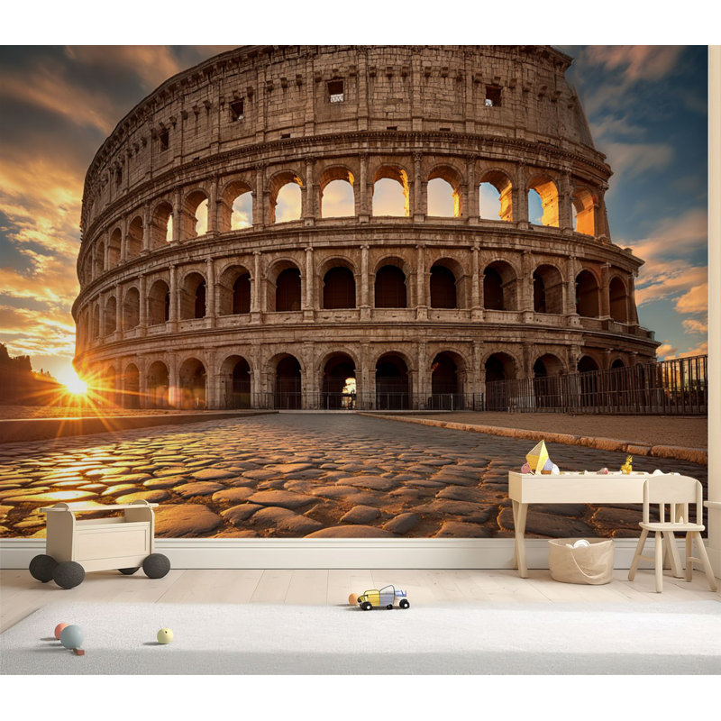Papier peint adhésif auto-adhésif Rome Golden Sunset, 69" L x 96" W