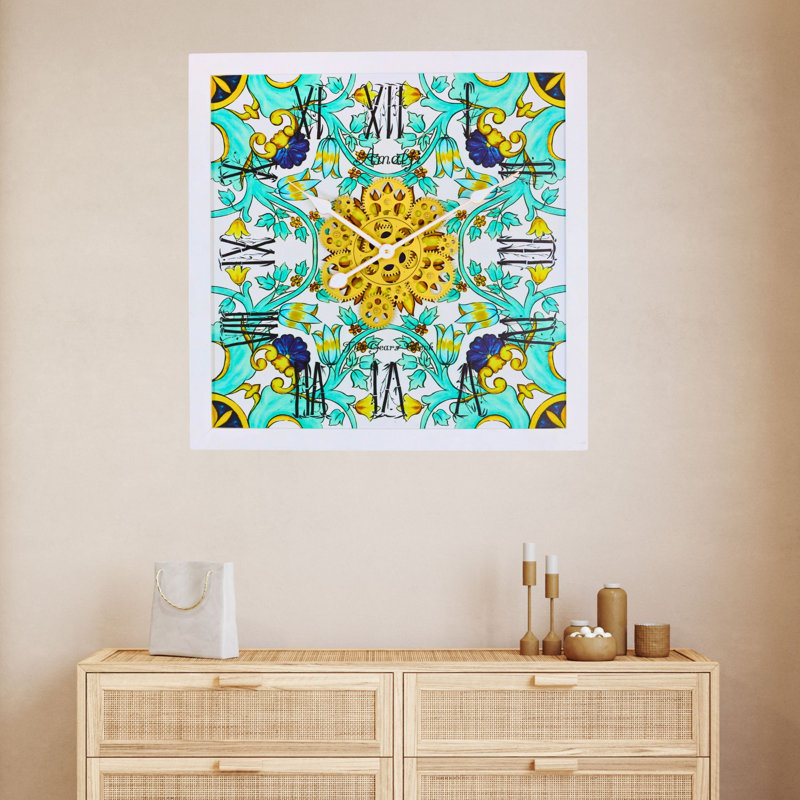 Solid Wood Wall Clock, Gold