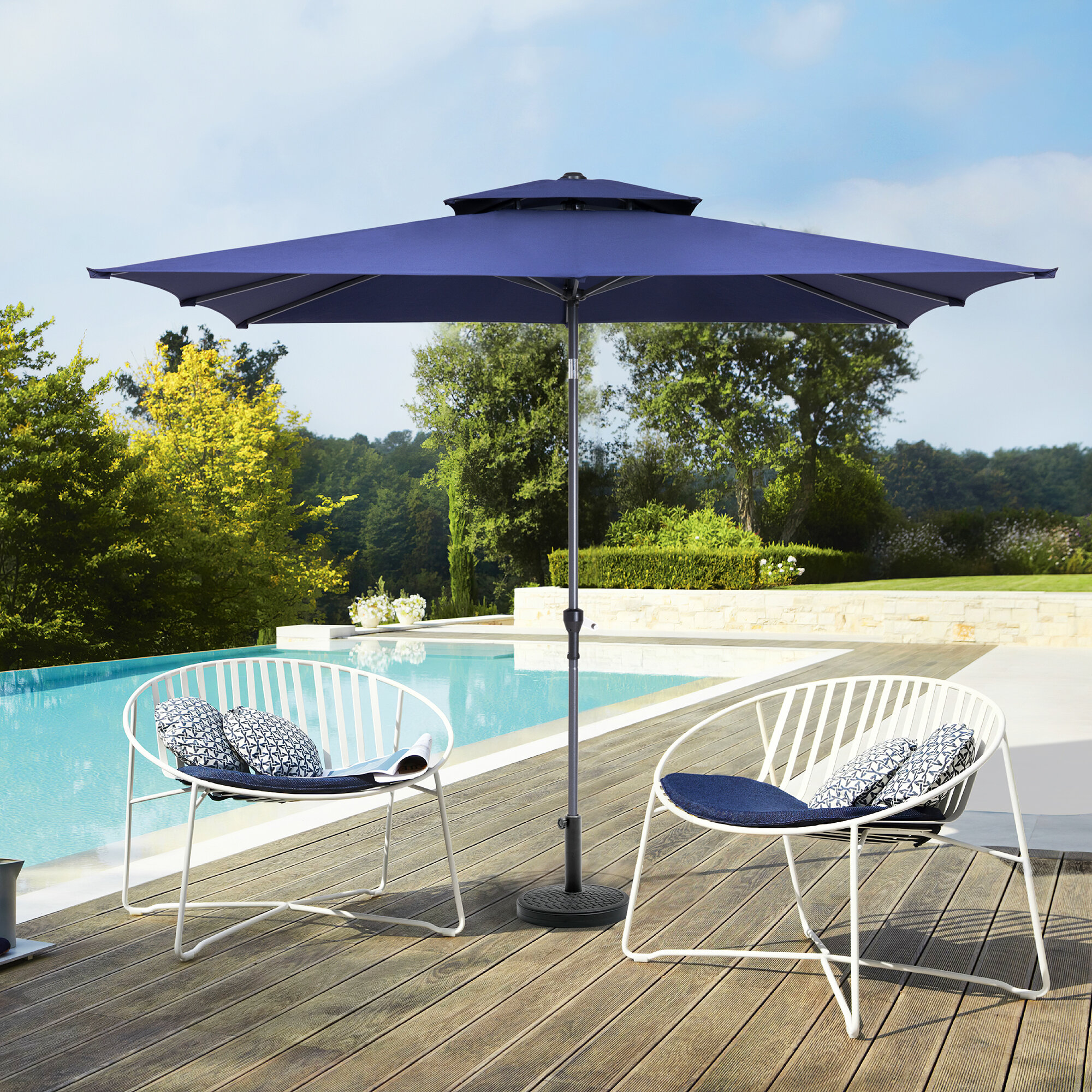 Arlmont & Co. Appledorf 5' x 9' Rectangular Market Umbrella | Wayfair