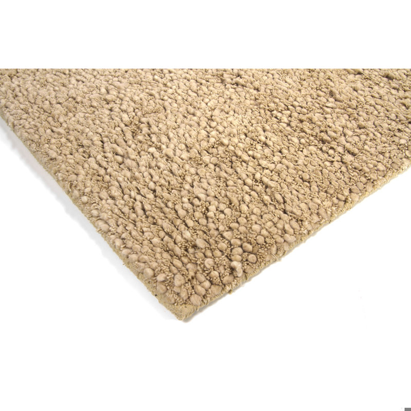 Eastwood Authentic Hand-Woven Handmade Beige Abstract Shag Wool Area Rug, Round 7'9"