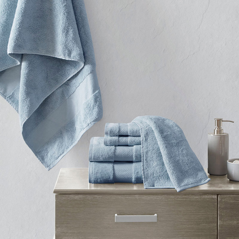 Cotton 6 Piece Bath Towel Set, Blue