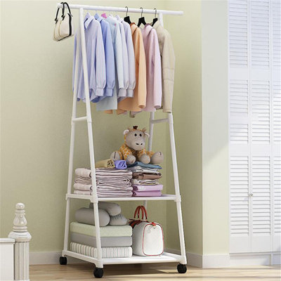 Kasidi 21.7'' Plastic Rolling Clothing Rack