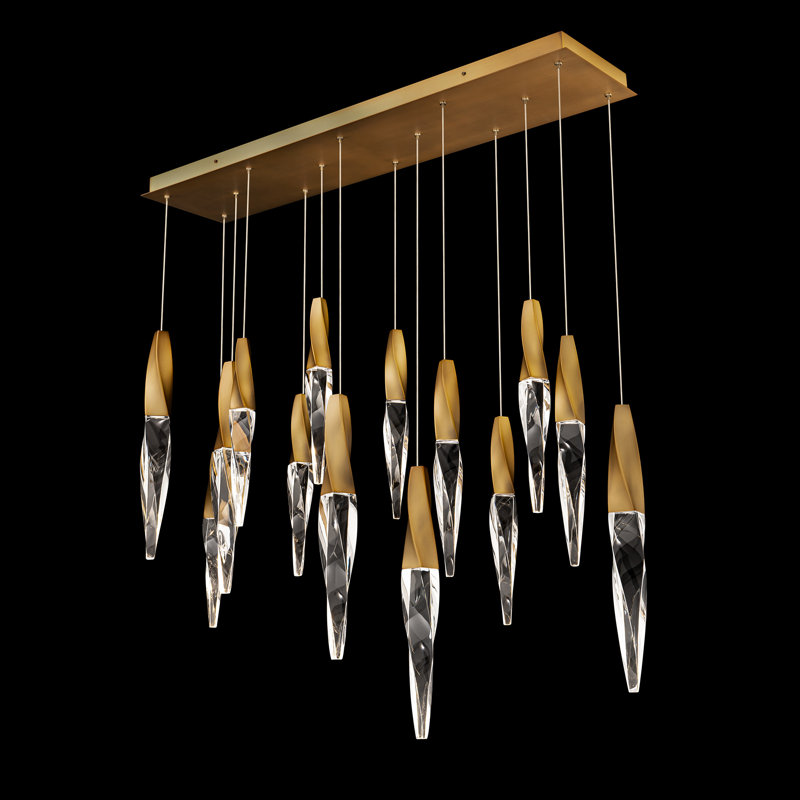 Kindjal 14 - Light LED Pendant, Aged Brass