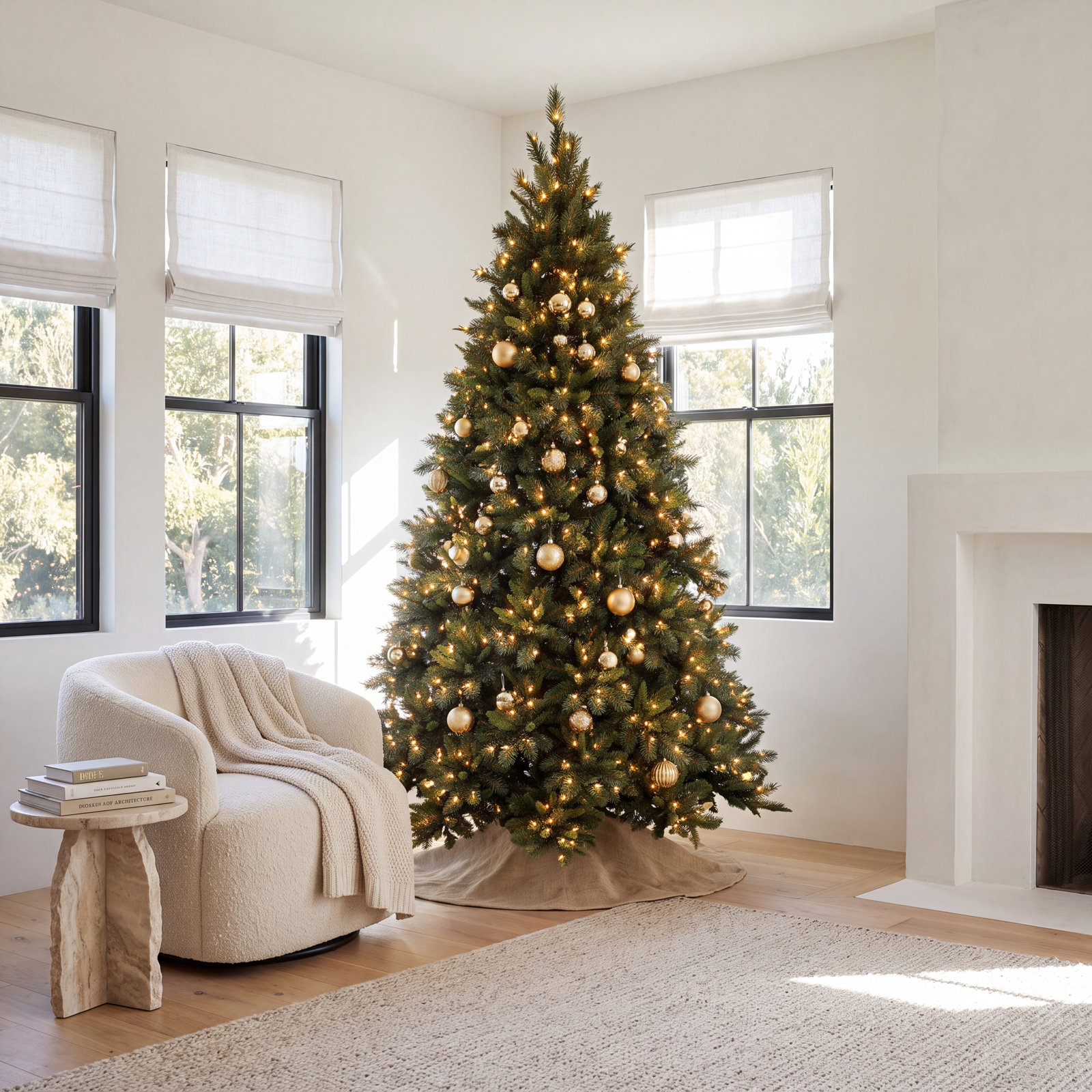 Pre-Lit Fir Christmas Tree, 90" H
