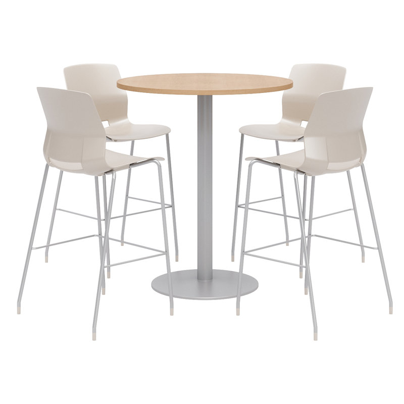 Ensemble de table de salle à manger et de chaises 42 "L, H 41 po x L 36 po x P 36 po, Érable, Gris clair