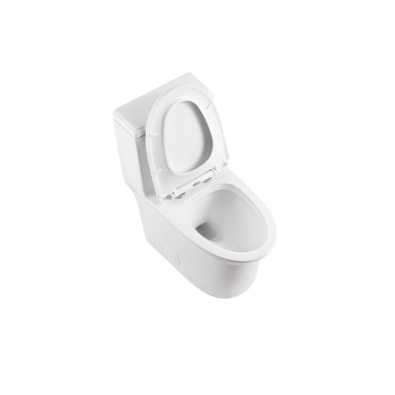 One Ceramic Toilet, 1.1/1.6 Flushing, 15.55 In Comfort Height, White, Soft Close Seat, And Approved White &