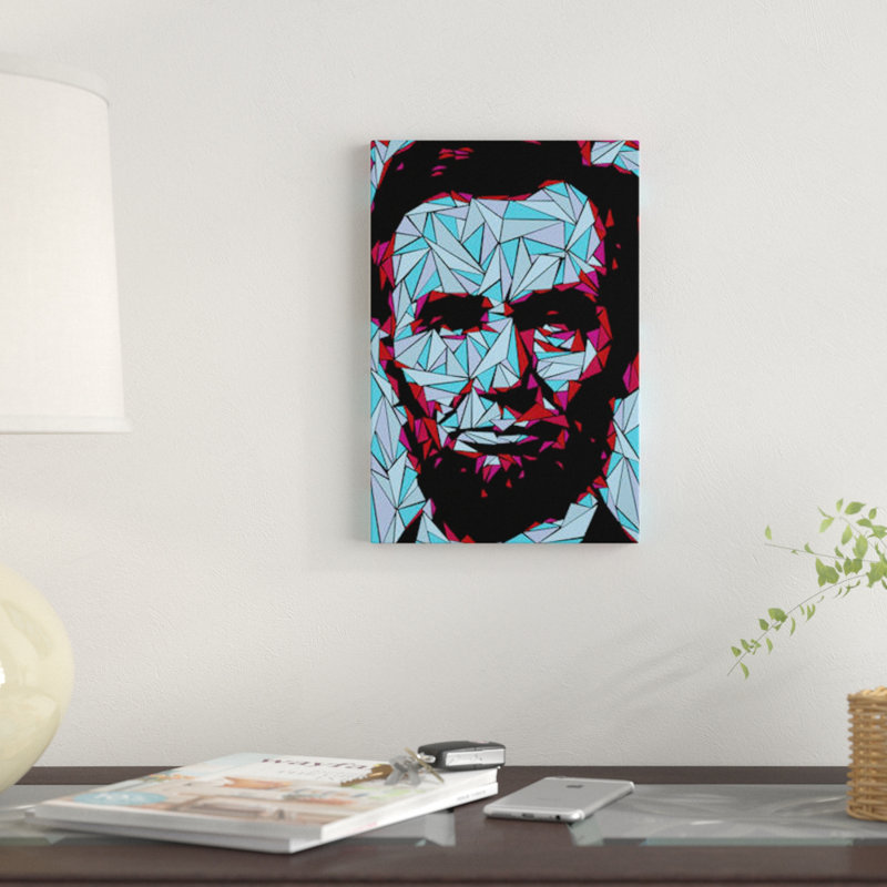 « abraham lincoln ii », impression sur toile, H 40 po x l 26 po x P 1,5 po, Toile tendue, Pas de tapis