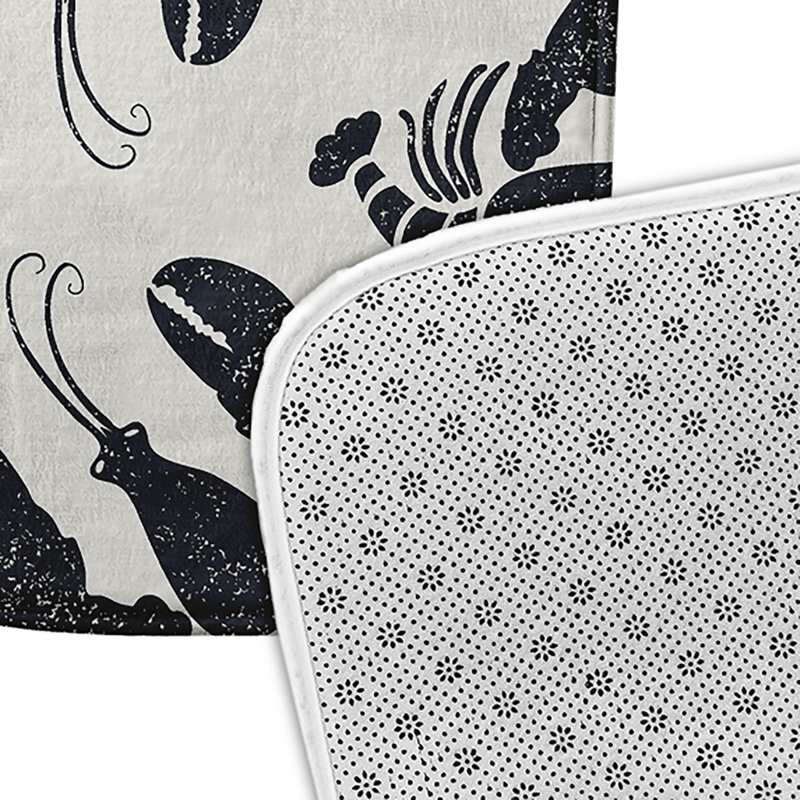 Tapis de bain Nautical Nights, L 17 po x L 24 po, Noir